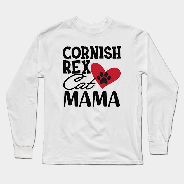 Cornish Rex Cat Mama Long Sleeve T-Shirt by KC Happy Shop